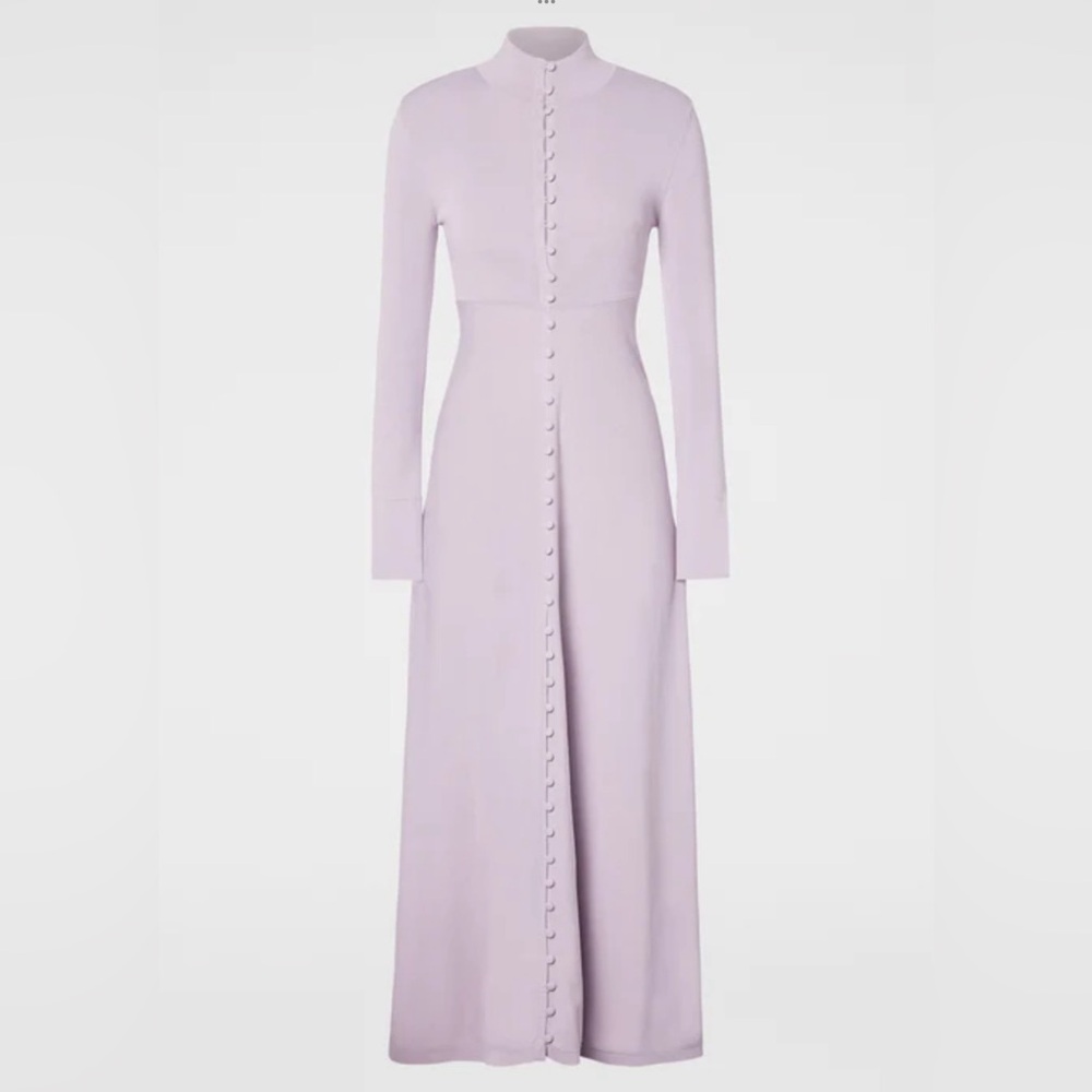 Scanlan Theodore Crepe Knit Button Polo - Pale Mauve